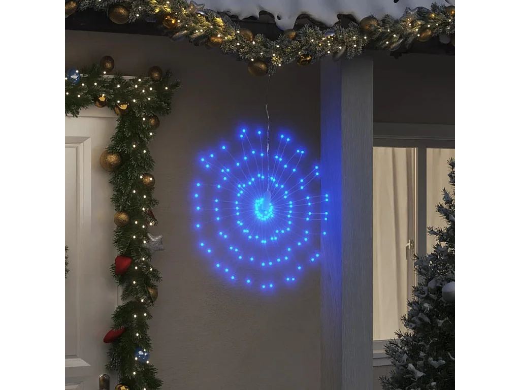 Stella di Natale luminosa 140 LED 2 pz blu 17 cm