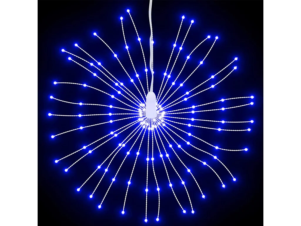 Stella di Natale luminosa 140 LED 2 pz blu 17 cm