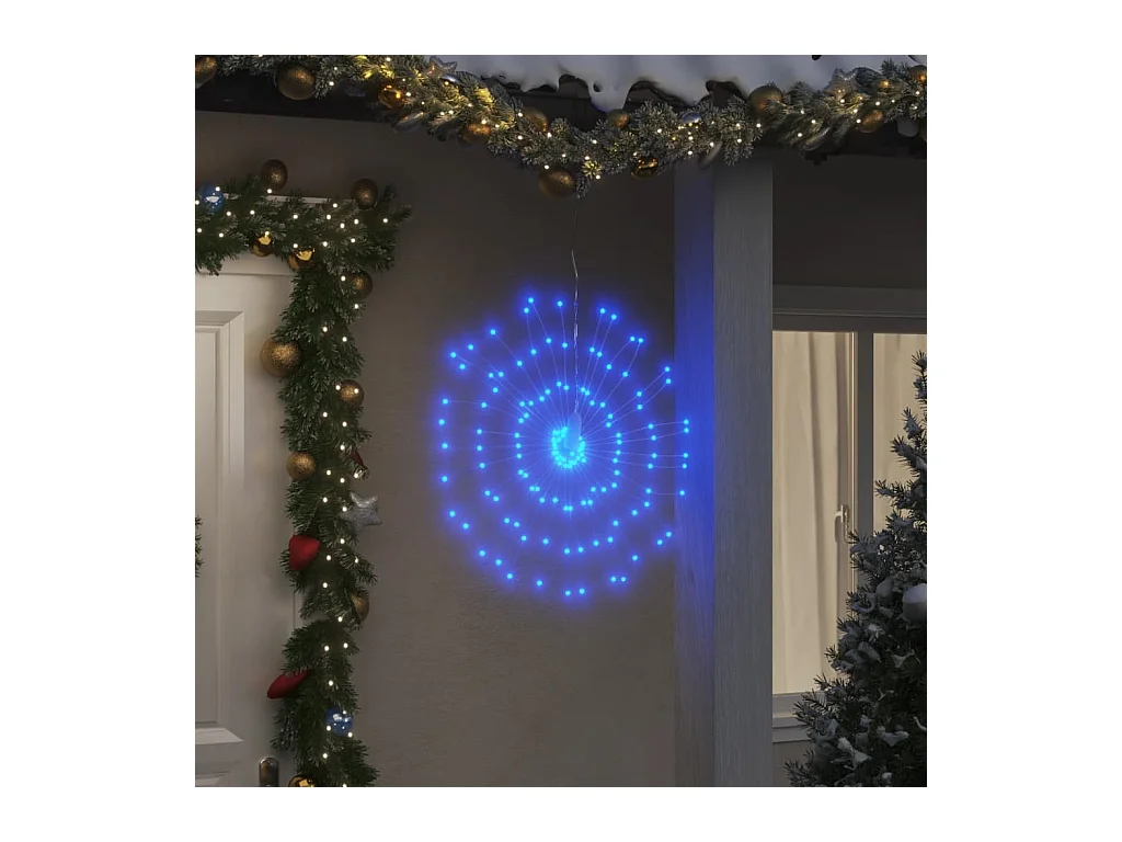 Étoile rayonnante de Noël 140 LED 2 pcs bleu 17 cm