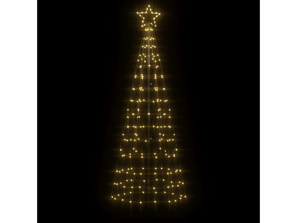 Arbre de Noël lumineux avec piquets 220 LED blanc chaud 180 cm