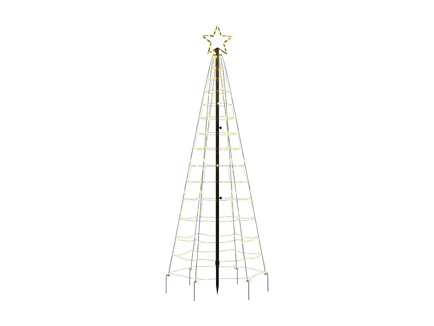 Arbre de Noël lumineux avec piquets 220 LED blanc chaud 180 cm