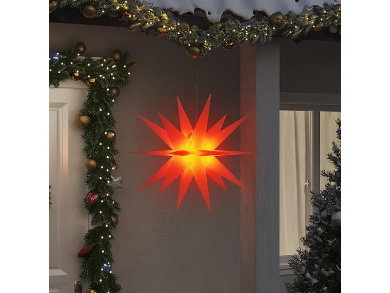 Luci natalizie con LED 3 pz pieghevoli rosse 100 cm