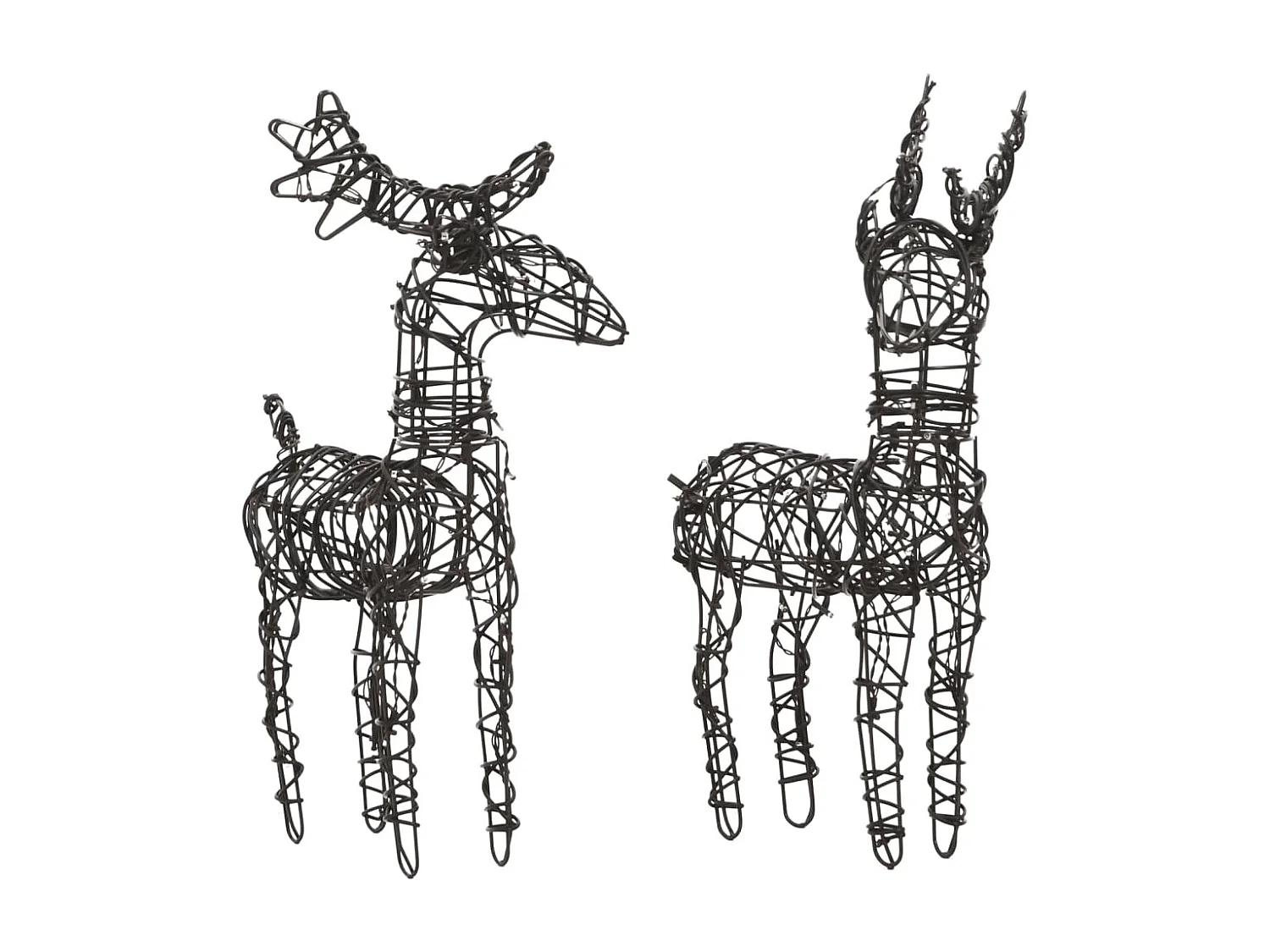 Decorações de Natal 6 peças renas 240 LED rattan branco quente