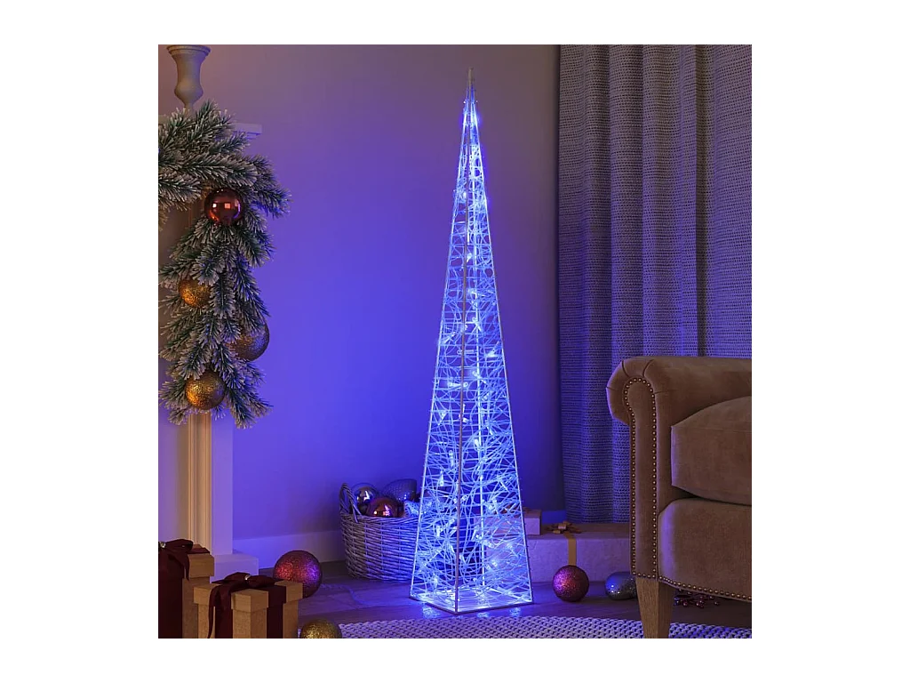 Cono luminoso LED decorativo in Acrilico Blu 120 cm