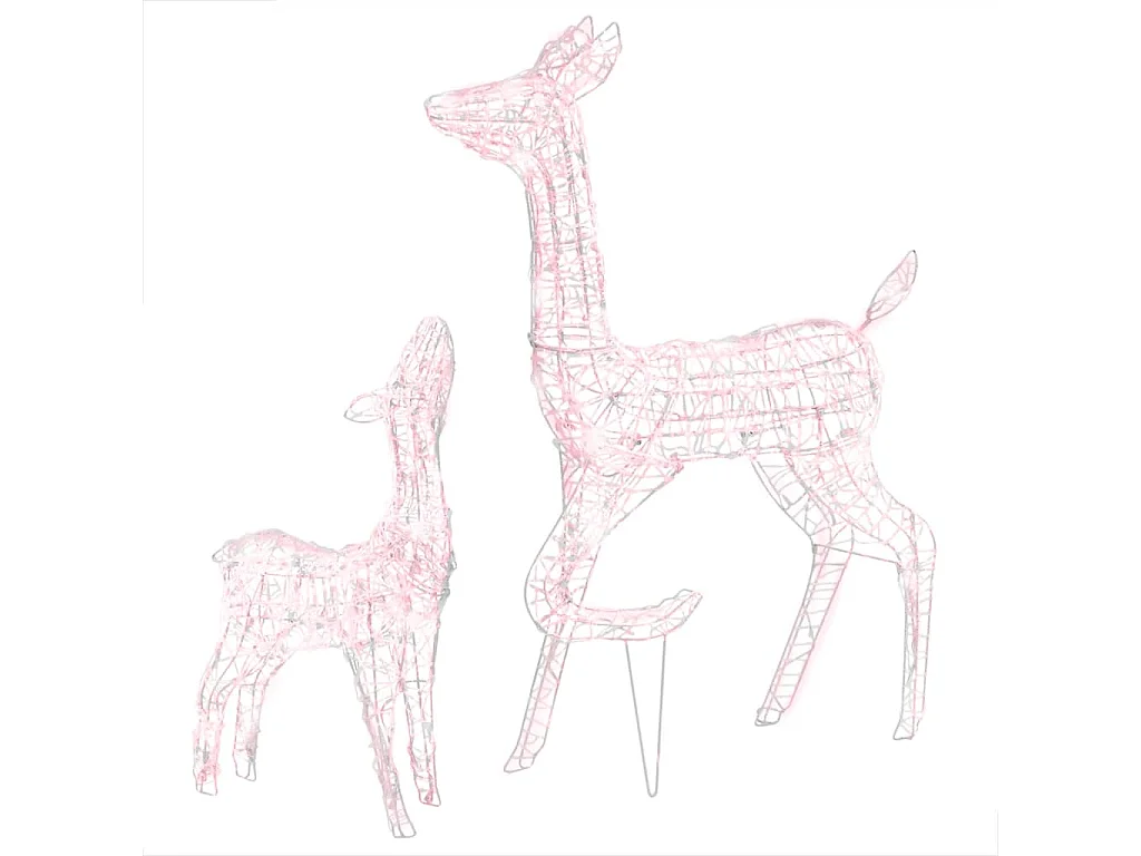 Famiglia di renne decorative Acrilico 160 LED bianco caldo