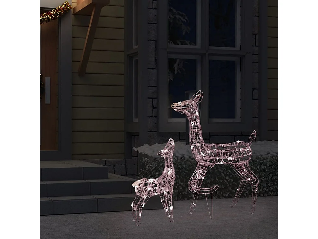 Famiglia di renne decorative Acrilico 160 LED bianco caldo