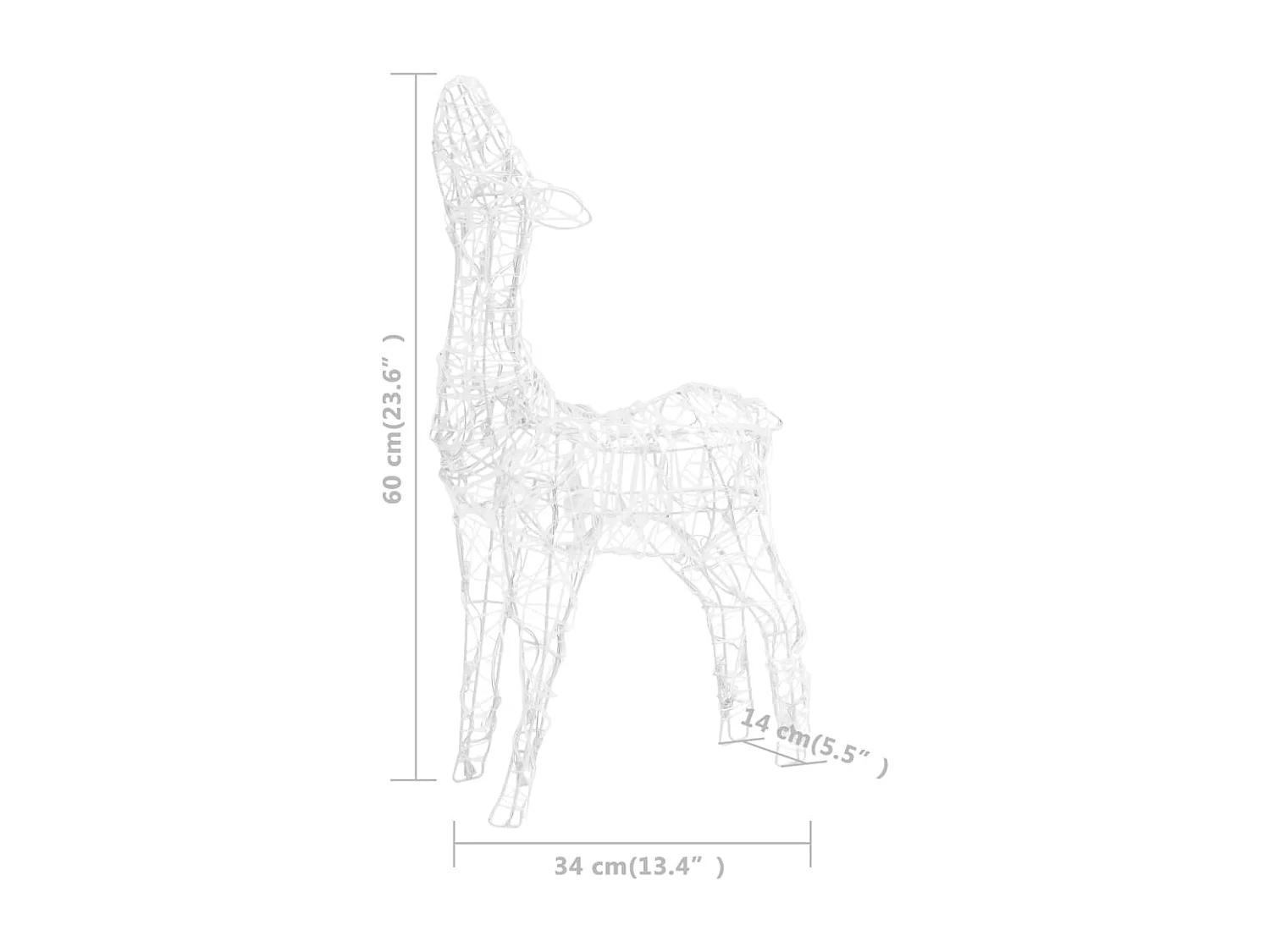 Famiglia di renne decorative Acrilico 160 LED bianco caldo