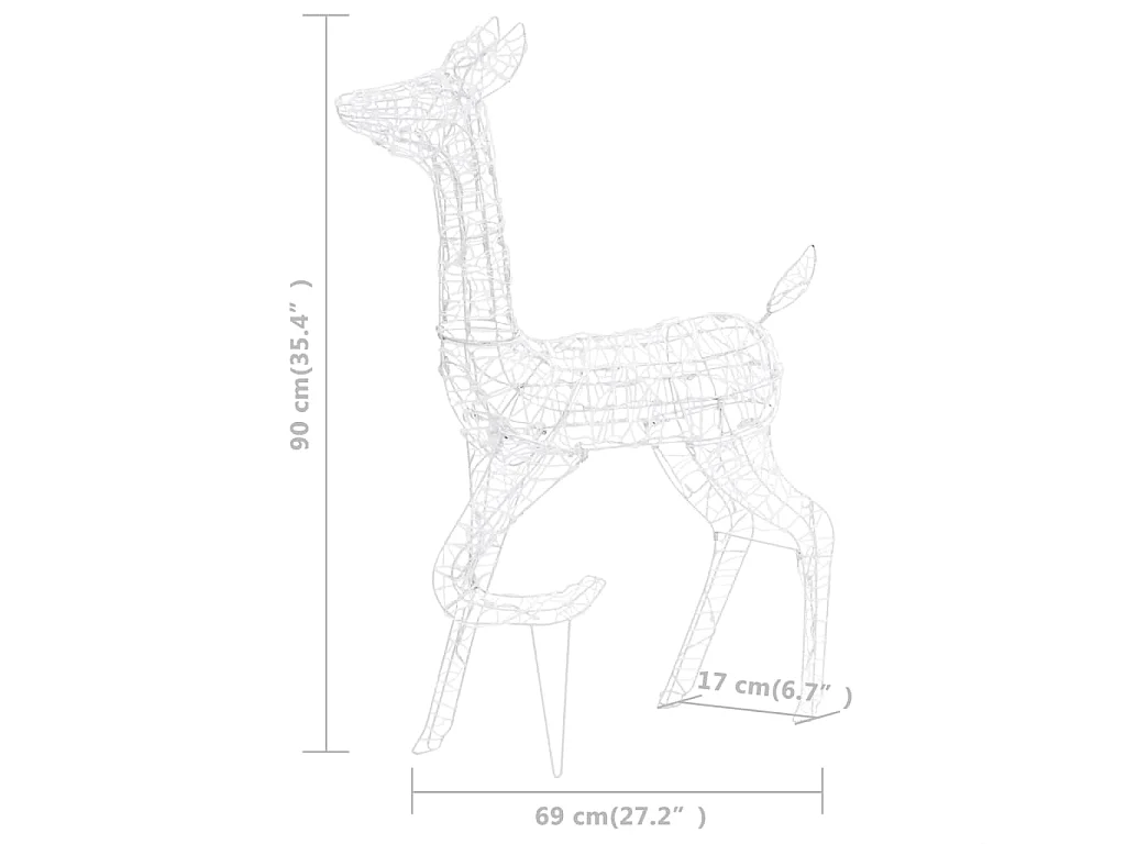 Famiglia di renne decorative Acrilico 160 LED bianco caldo
