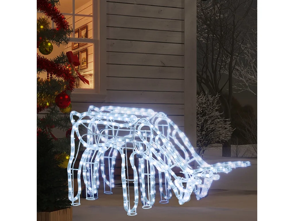 Renna natalizia 2 pz bianco freddo 73x31x45 cm