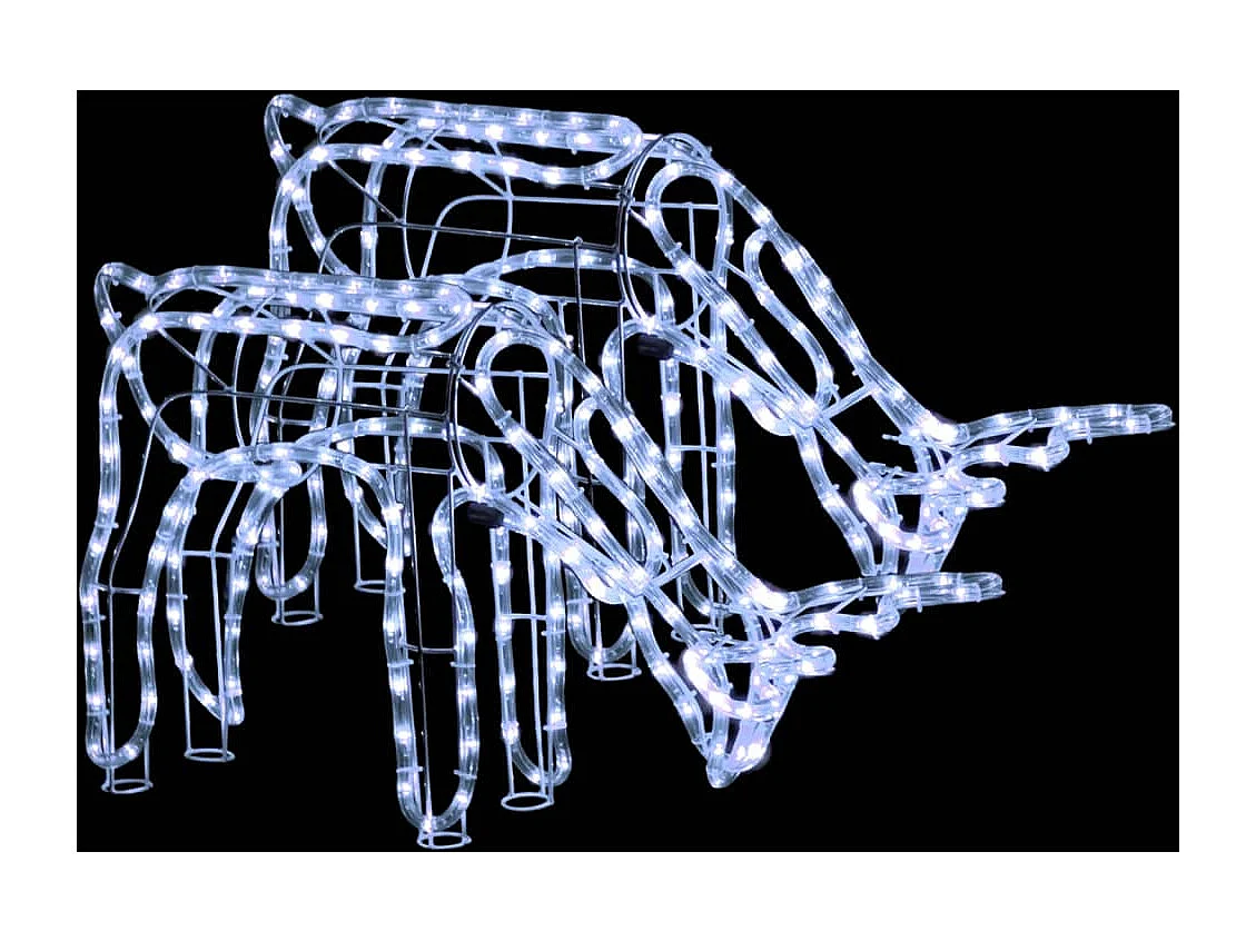 Renna natalizia 2 pz bianco freddo 73x31x45 cm