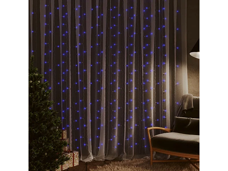 Cortinas de luz LED 3x3 m 300 LED Azul 8 funciones