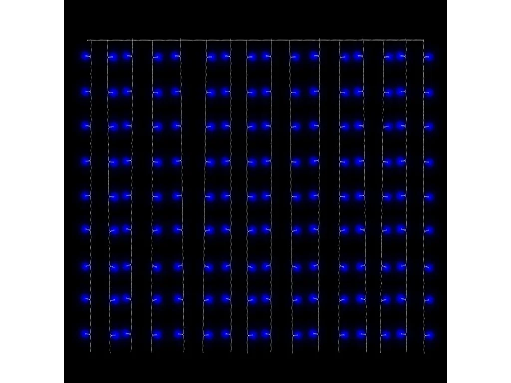 Rideaux lumineux à LED 3x3 m 300 LED Bleu 8 fonctions