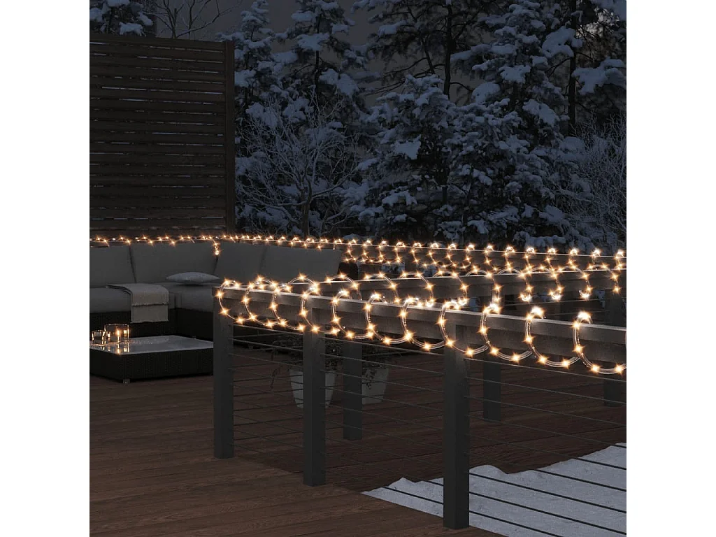 Cable de luz con 480 LEDs blanco cálido 20 m PVC