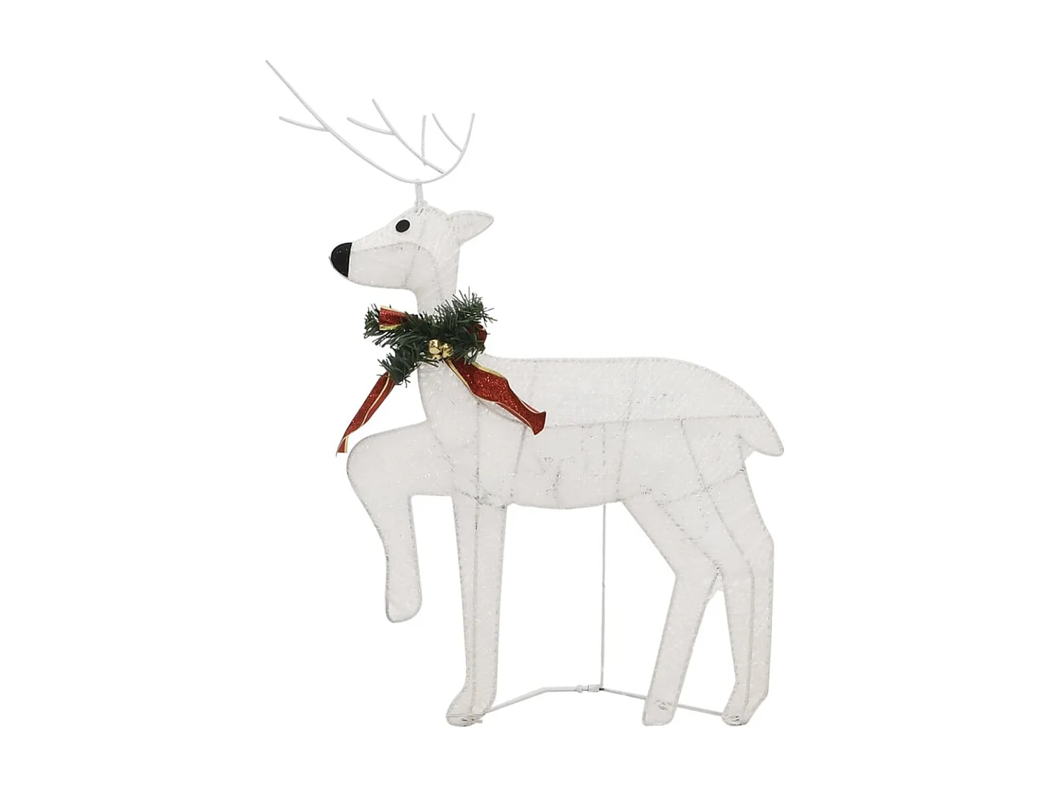 Decorazione natalizia Renna e slitta 60 LED da esterno Bianco