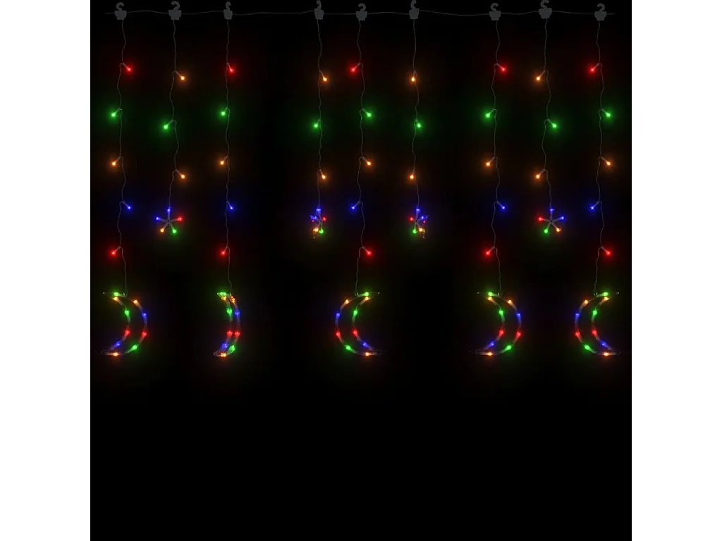 Luzes de corda estrela e lua com controle remoto 345 LEDs