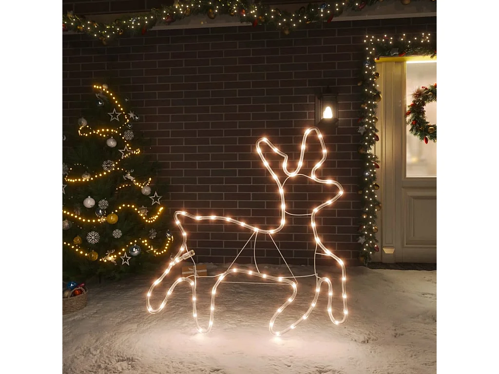 Figure de renne de Noël avec 72 LED Blanc chaud 57x55x4,5 cm