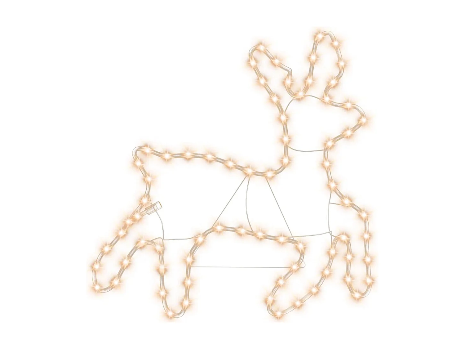 Figure de renne de Noël avec 72 LED Blanc chaud 57x55x4,5 cm