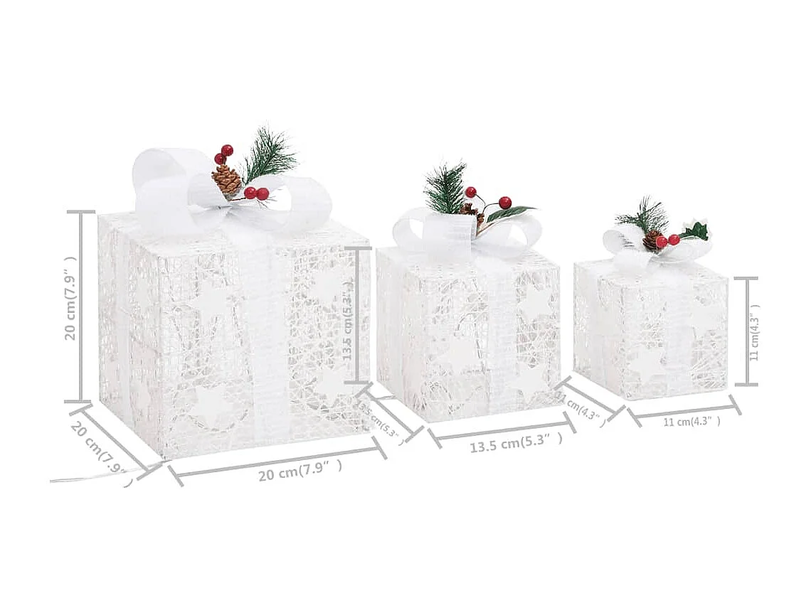 Caixas de presente decorativas de Natal 3 unidades Exterior Interior