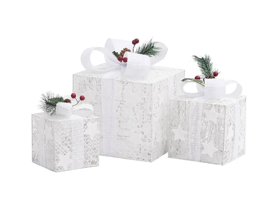 Boîtes-cadeaux de Noël décoratives 3 pcs Extérieur Intérieur