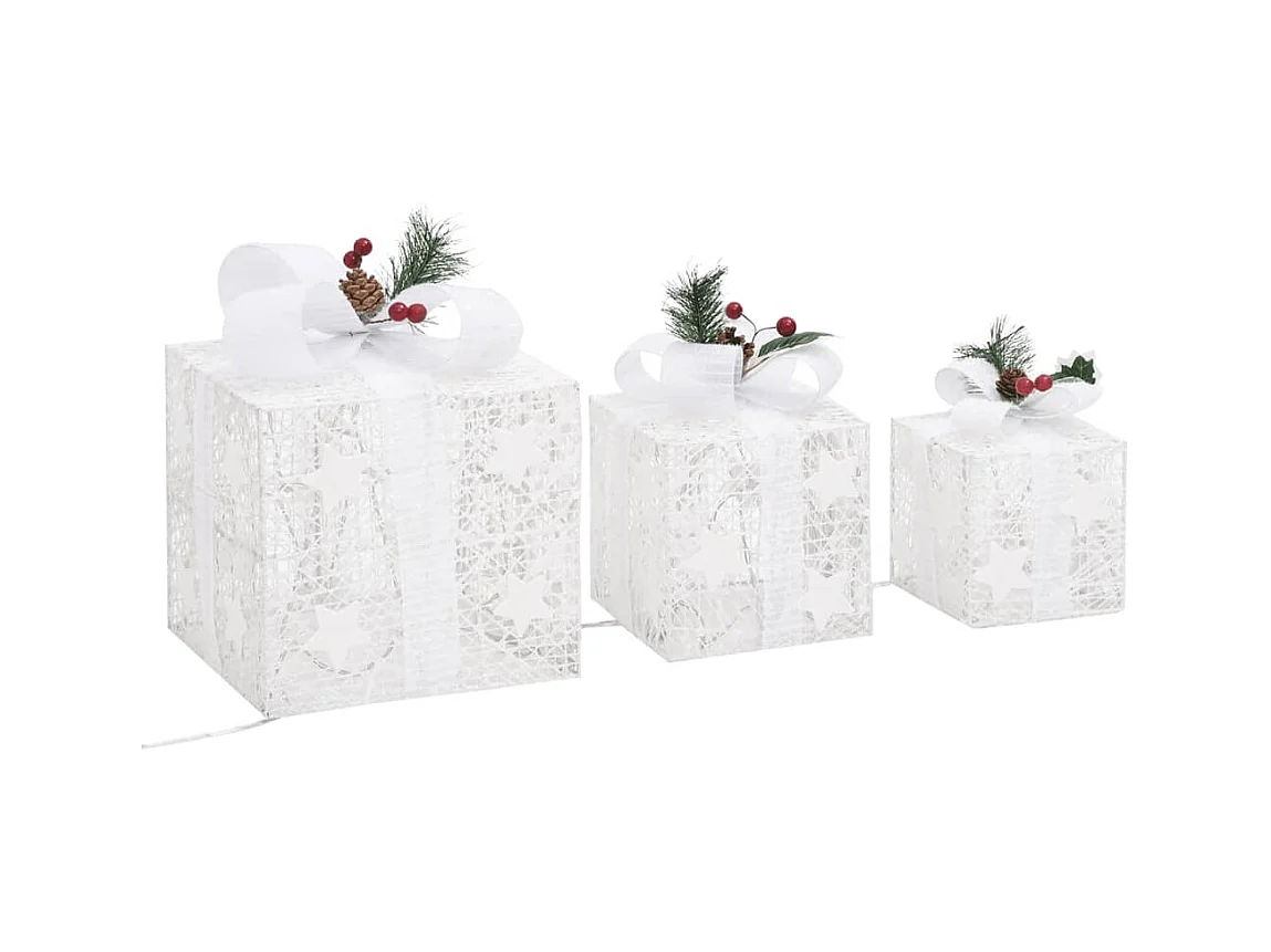 Boîtes-cadeaux de Noël décoratives 3 pcs Extérieur Intérieur