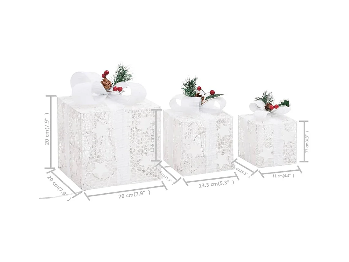 Boîtes-cadeaux de Noël décoratives 3 pcs Extérieur Intérieur
