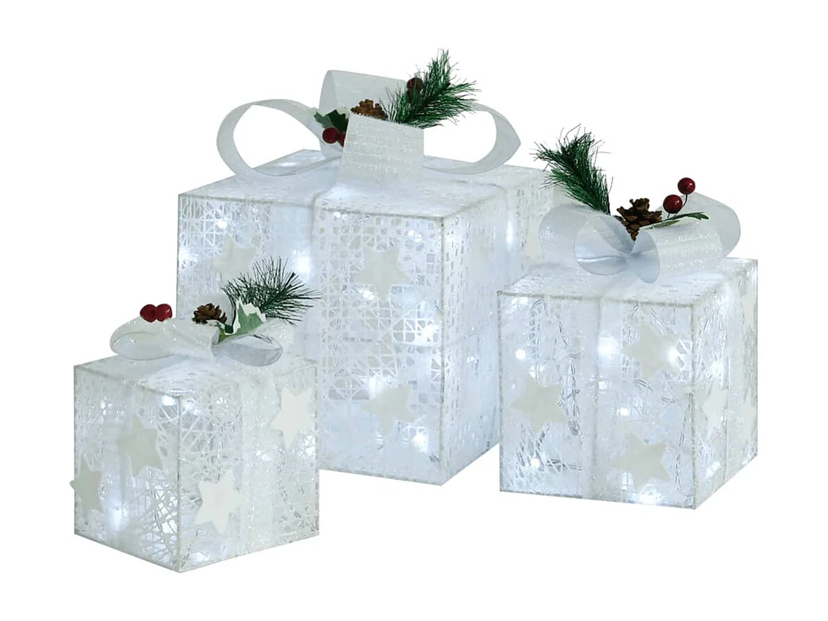 Boîtes-cadeaux de Noël décoratives 3 pcs Extérieur Intérieur