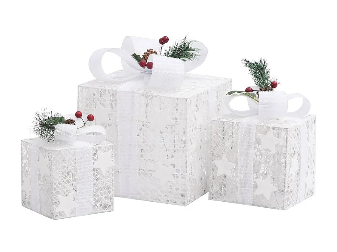 Boîtes-cadeaux de Noël décoratives 3 pcs Extérieur Intérieur