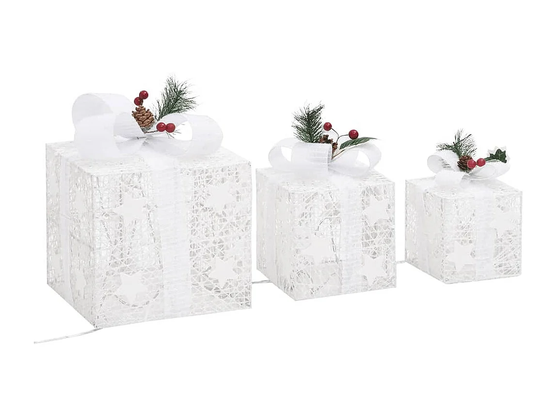 Boîtes-cadeaux de Noël décoratives 3 pcs Extérieur Intérieur