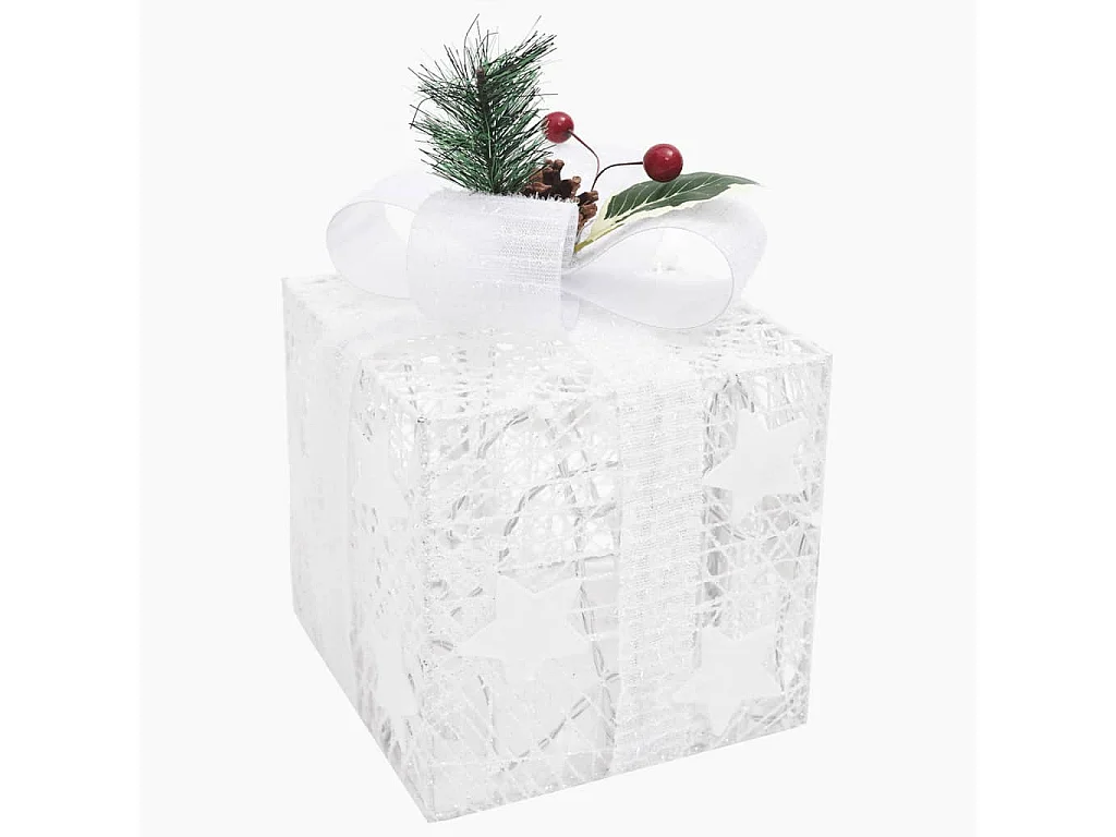Boîtes-cadeaux de Noël décoratives 3 pcs Extérieur Intérieur