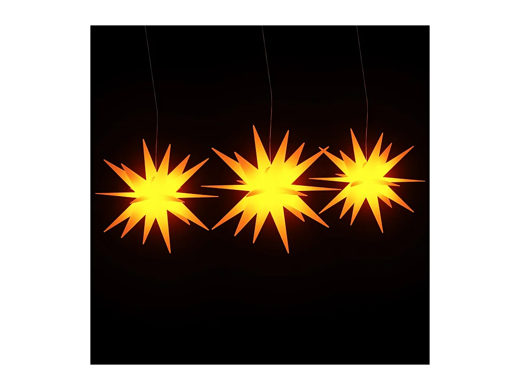 Luci natalizie con LED 3 pz pieghevoli gialle