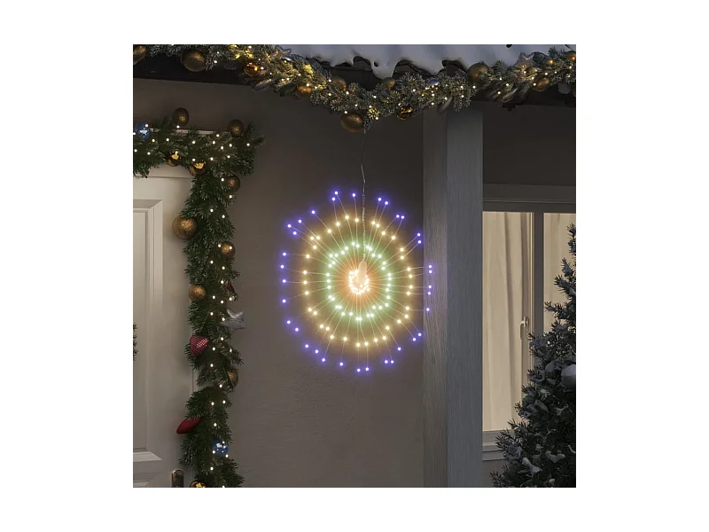 Stella di Natale luminosa 140 LED 2 pz multicolor 17 cm