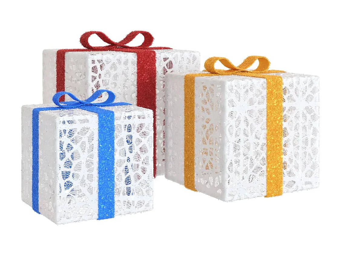 Scatole natalizie luminose 3 pz. 64 LED bianco caldo