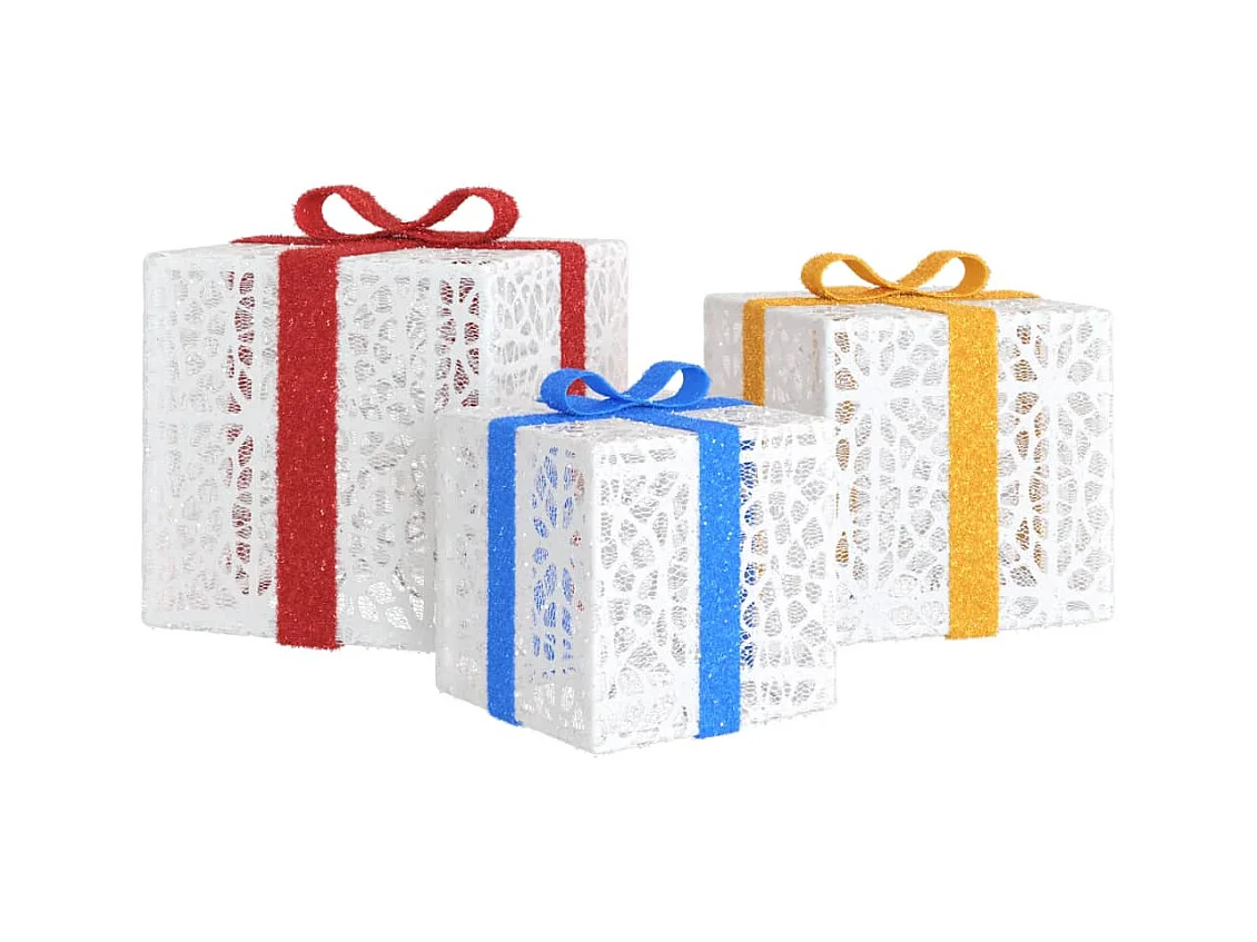 Boîtes de Noël lumineuses 3 pcs 64 LED blanc chaud