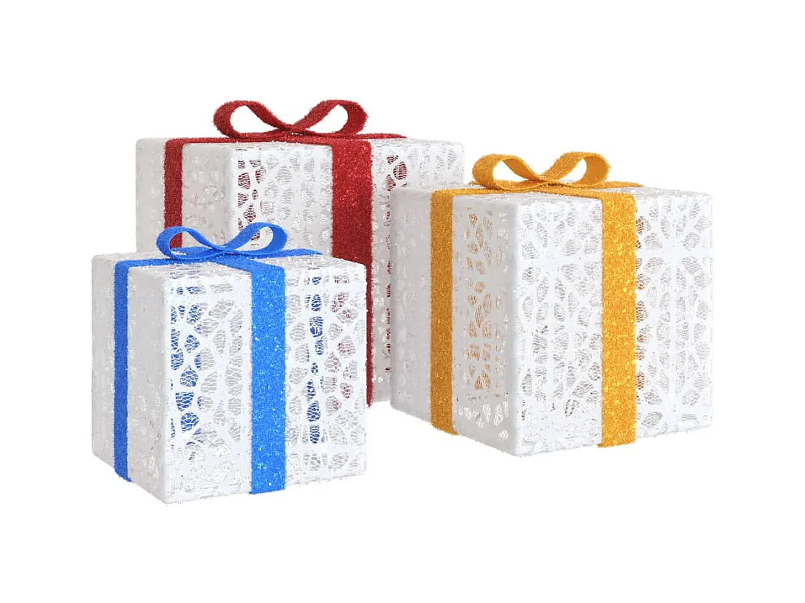 Boîtes de Noël lumineuses 3 pcs 64 LED blanc chaud