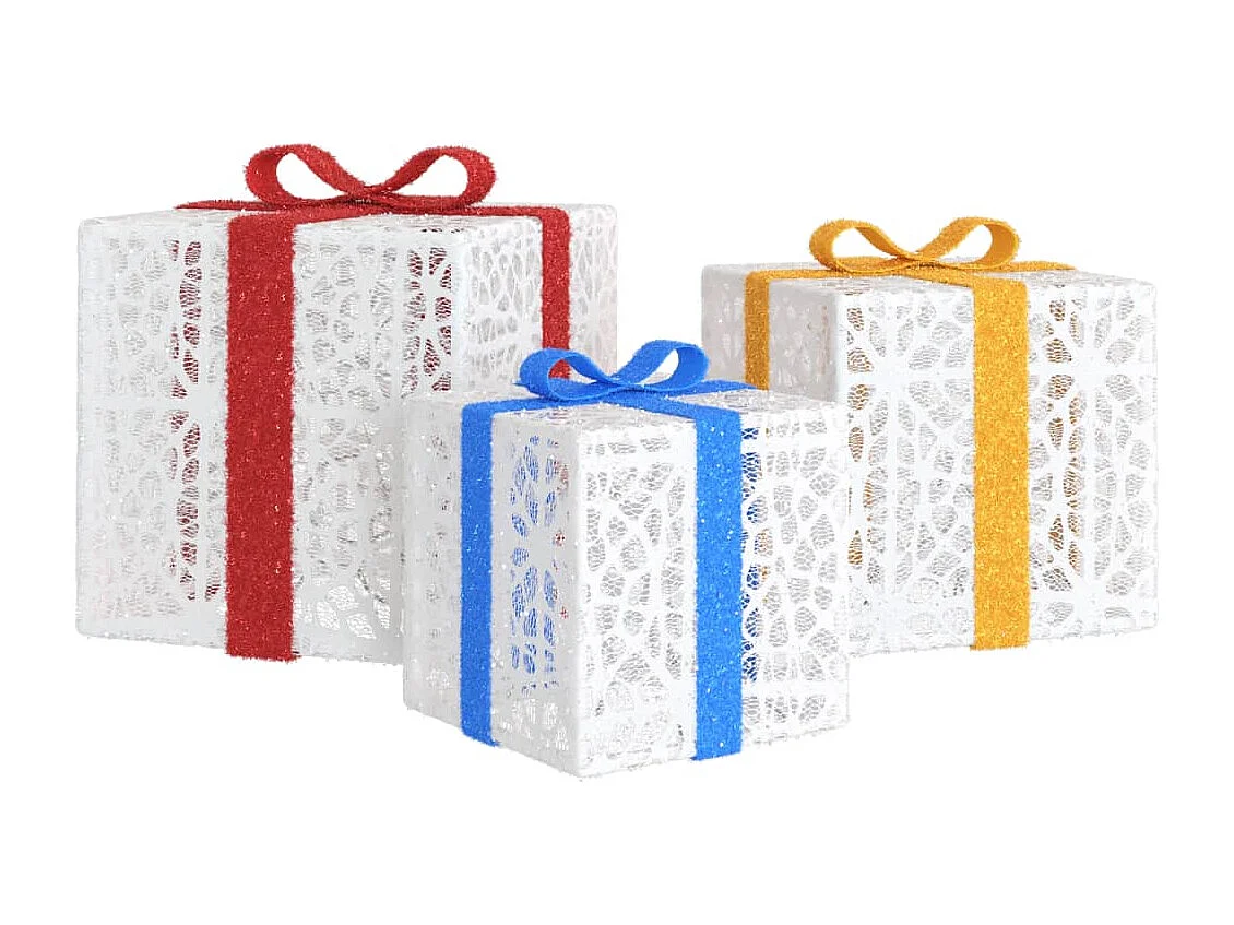 Boîtes de Noël lumineuses 3 pcs 64 LED blanc chaud