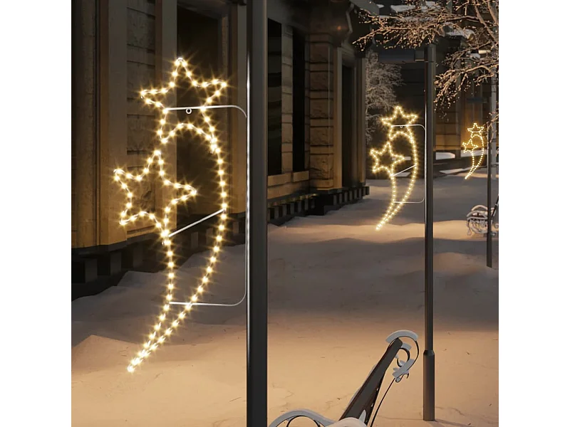 Guirnalda de luces en forma de estrella 2 piezas Blanco cálido