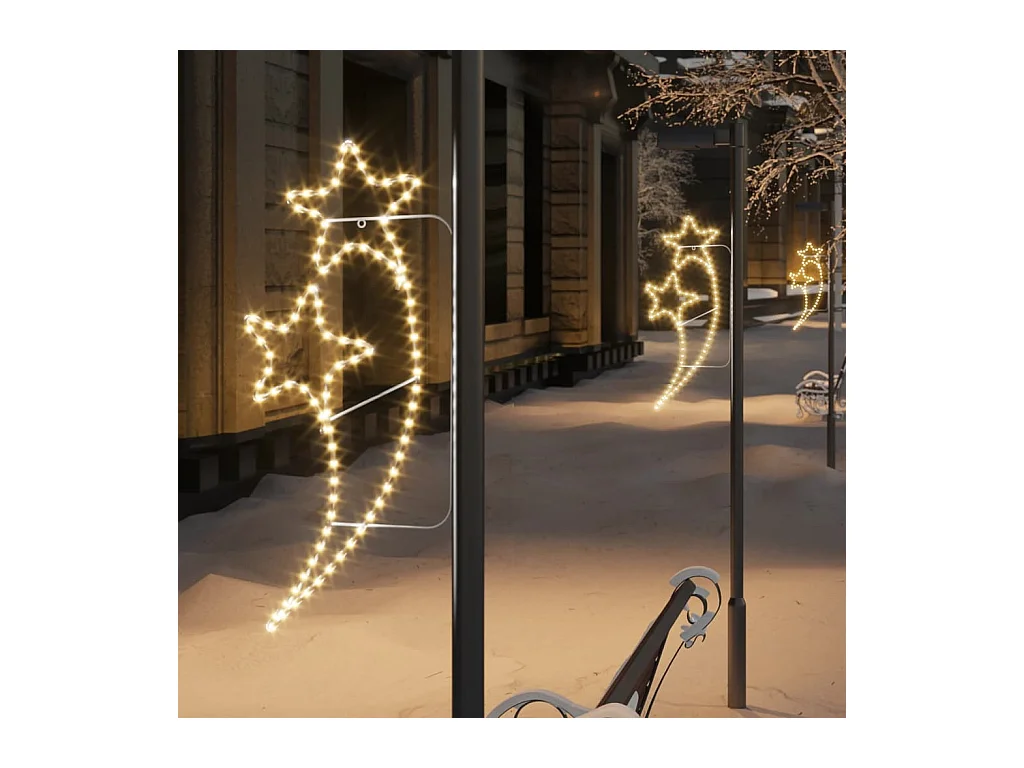 Catena luminosa a forma di stella, 2 pezzi. Bianco caldo