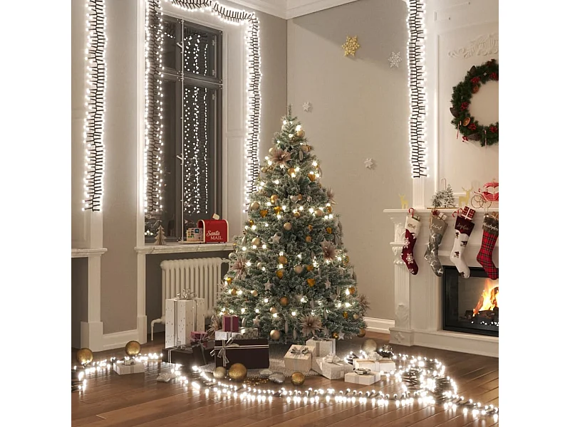 Guirlande lumineuse à LED groupées 400LED Blanc froid 7,4 m PVC