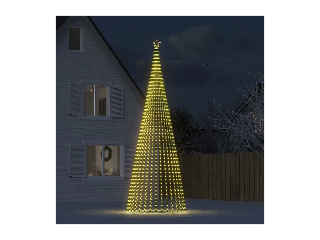 Albero di Natale conico luminoso 1544 LED bianco caldo 500 cm
