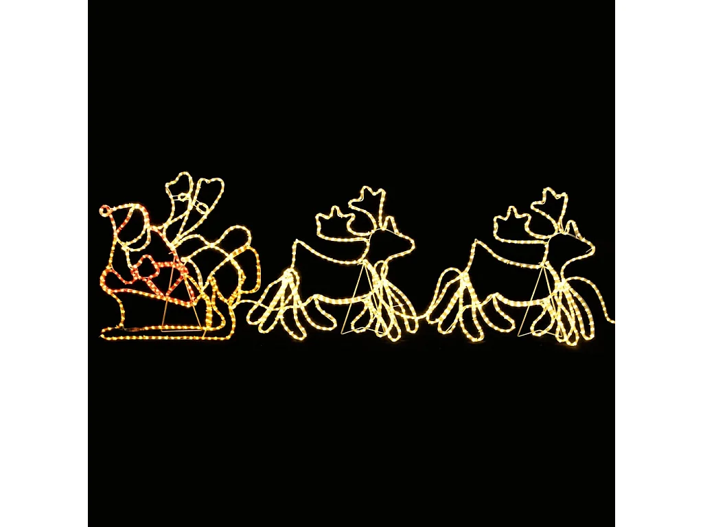 Cordon lumineux de Noël 6 Rennes XXL et traîneau 2160 LED 7 m