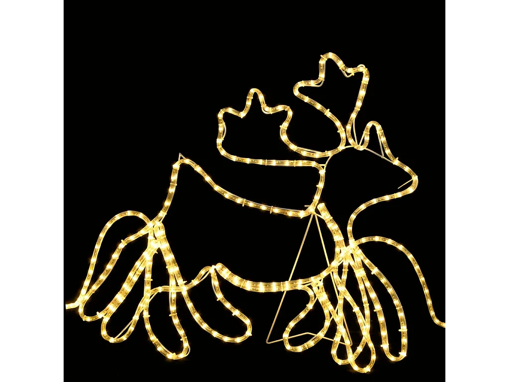 Cordon lumineux de Noël 6 Rennes XXL et traîneau 2160 LED 7 m