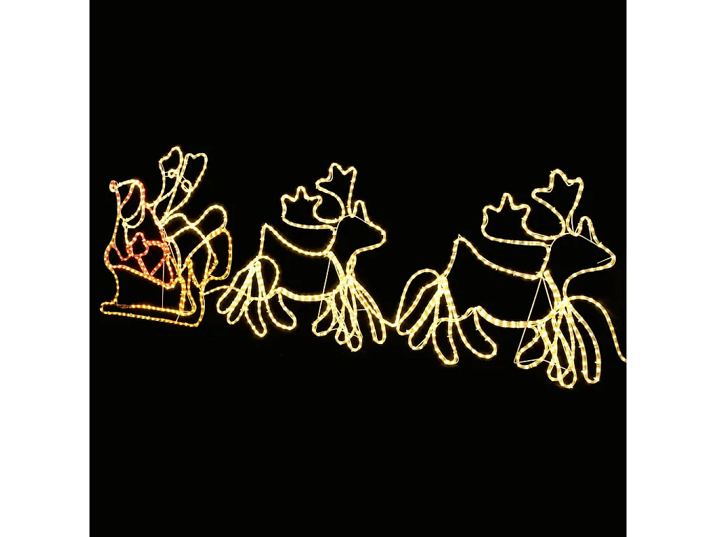 Cordon lumineux de Noël 6 Rennes XXL et traîneau 2160 LED 7 m