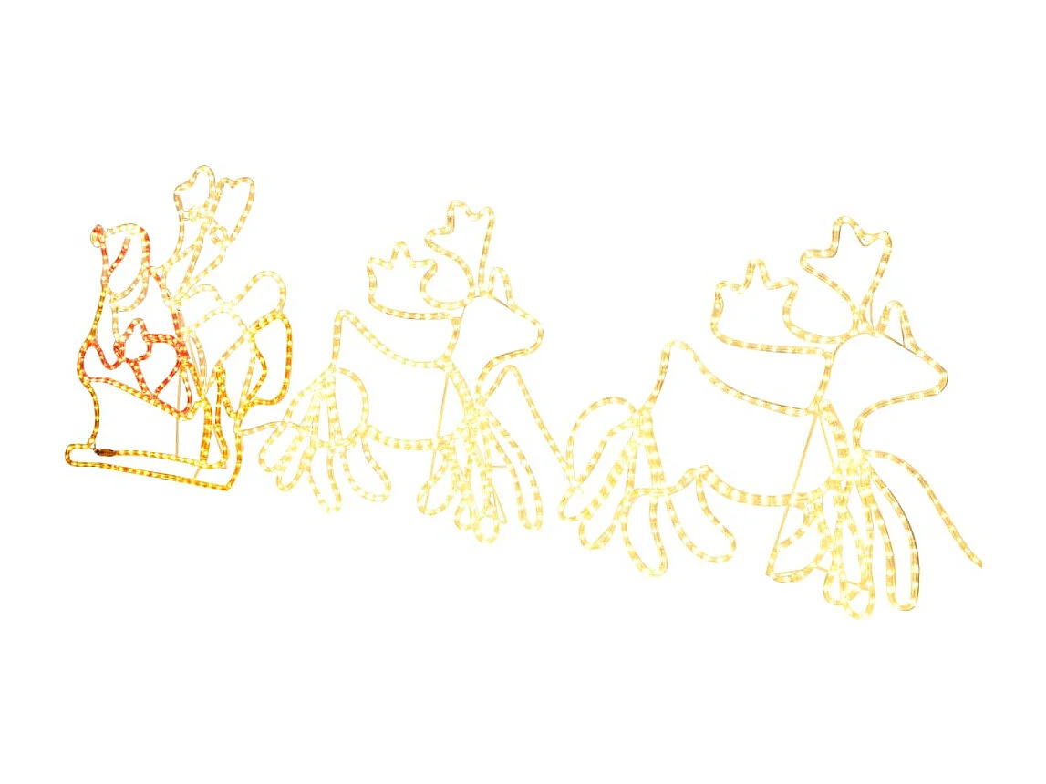 Cordon lumineux de Noël 6 Rennes XXL et traîneau 2160 LED 7 m