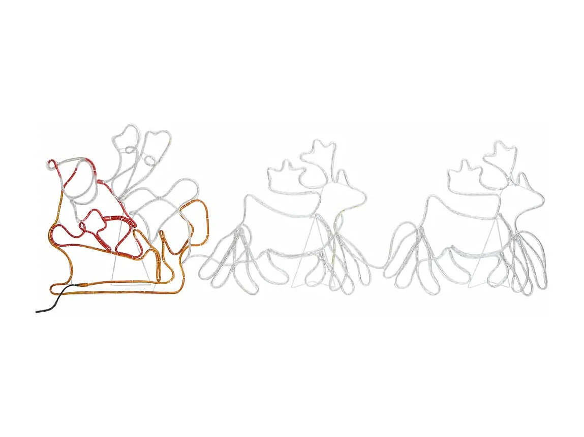 Cordon lumineux de Noël 6 Rennes XXL et traîneau 2160 LED 7 m