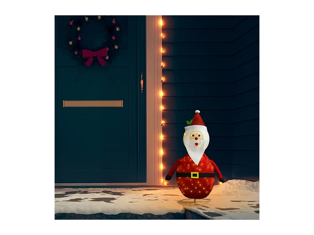 Kerstdecoratie Kerstman Beeldje LED Luxe Stof 60cm