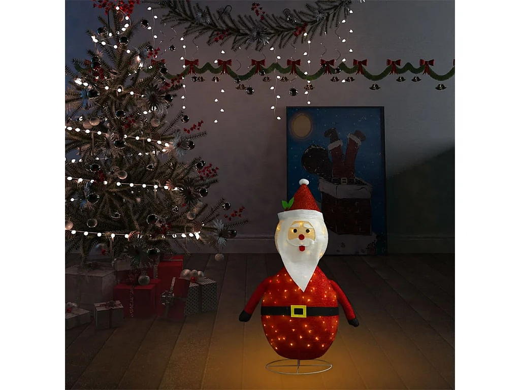 Décoration de Noël Figurine Père Noël LED Tissu de luxe 60 cm