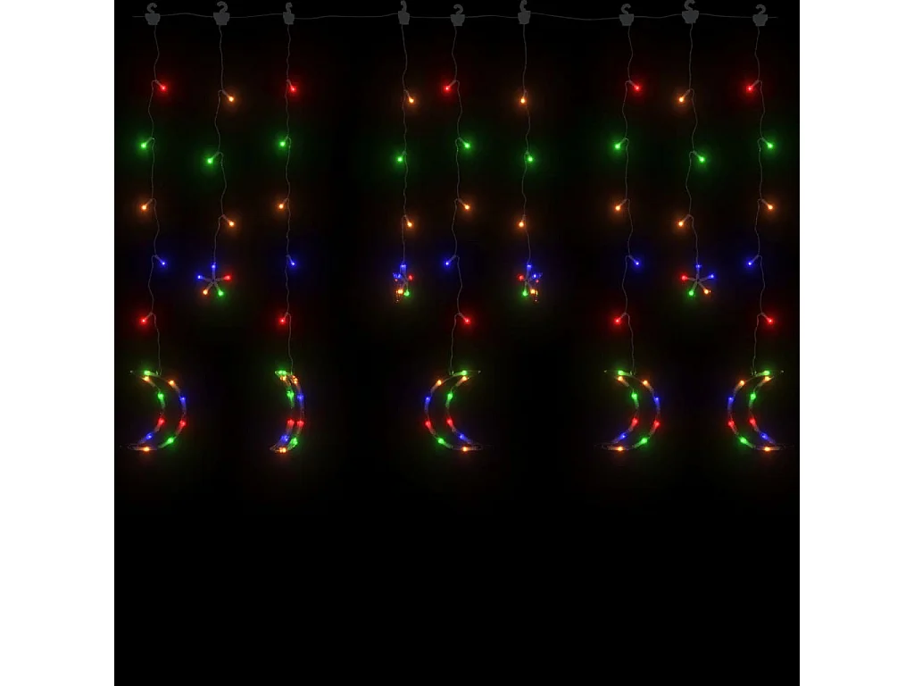 Fio de luz da estrela e da lua com controle remoto 138 LED