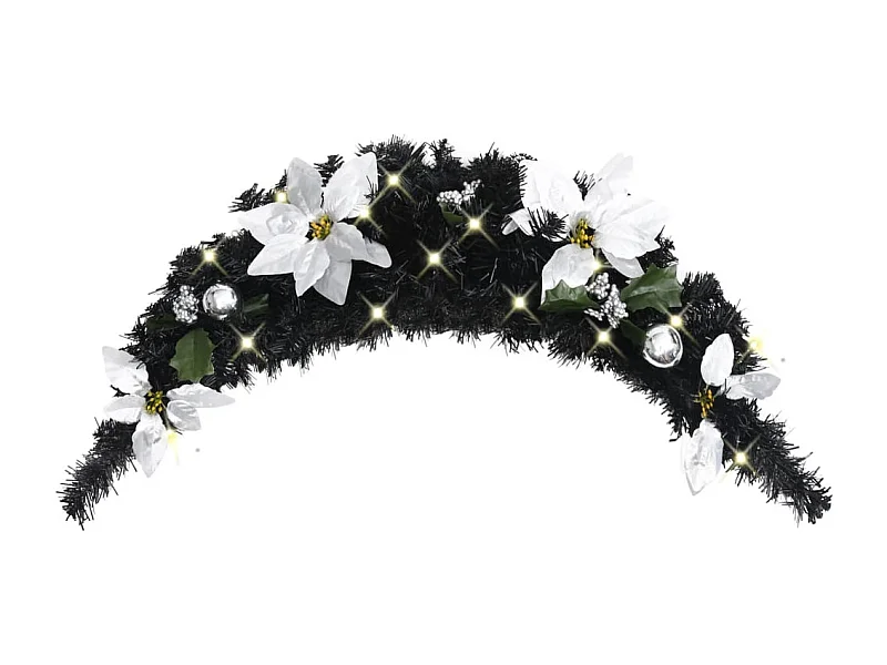 Weihnachtsbogen mit LED-Lichtern, schwarz, 90 cm, PVC
