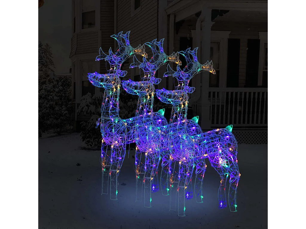 Decorazioni natalizie Renna 3 pz 60x16x100 cm Acrilico