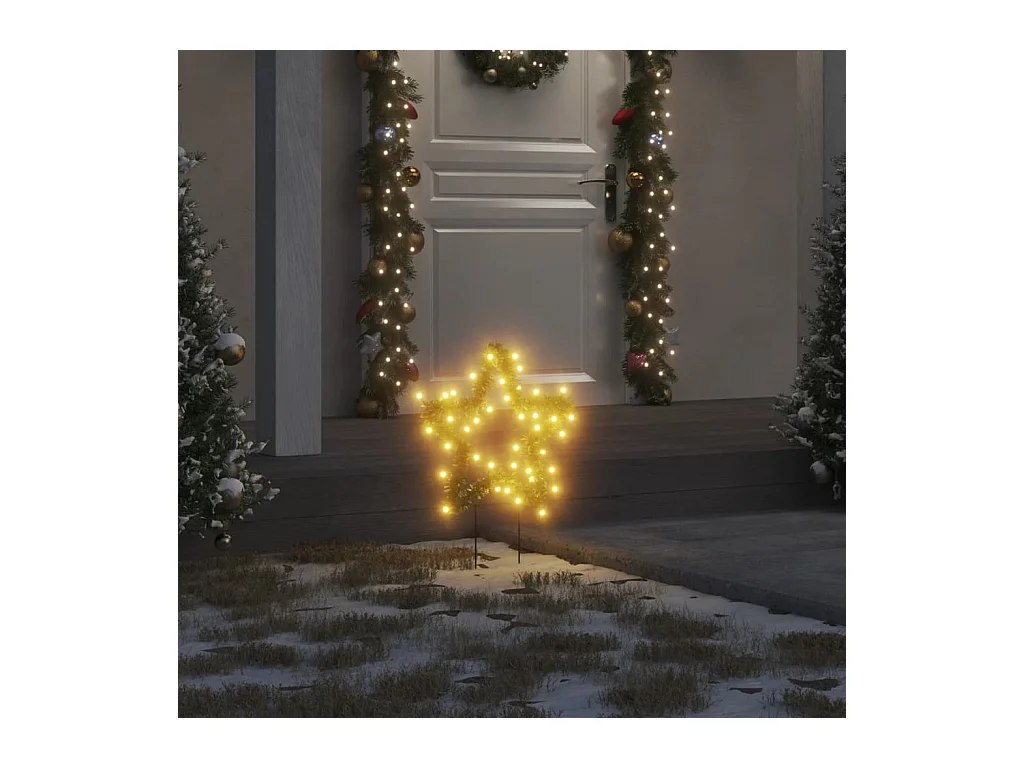 Décoration lumineuse étoile de Noël piquets 3 pcs 50 LED 29 cm